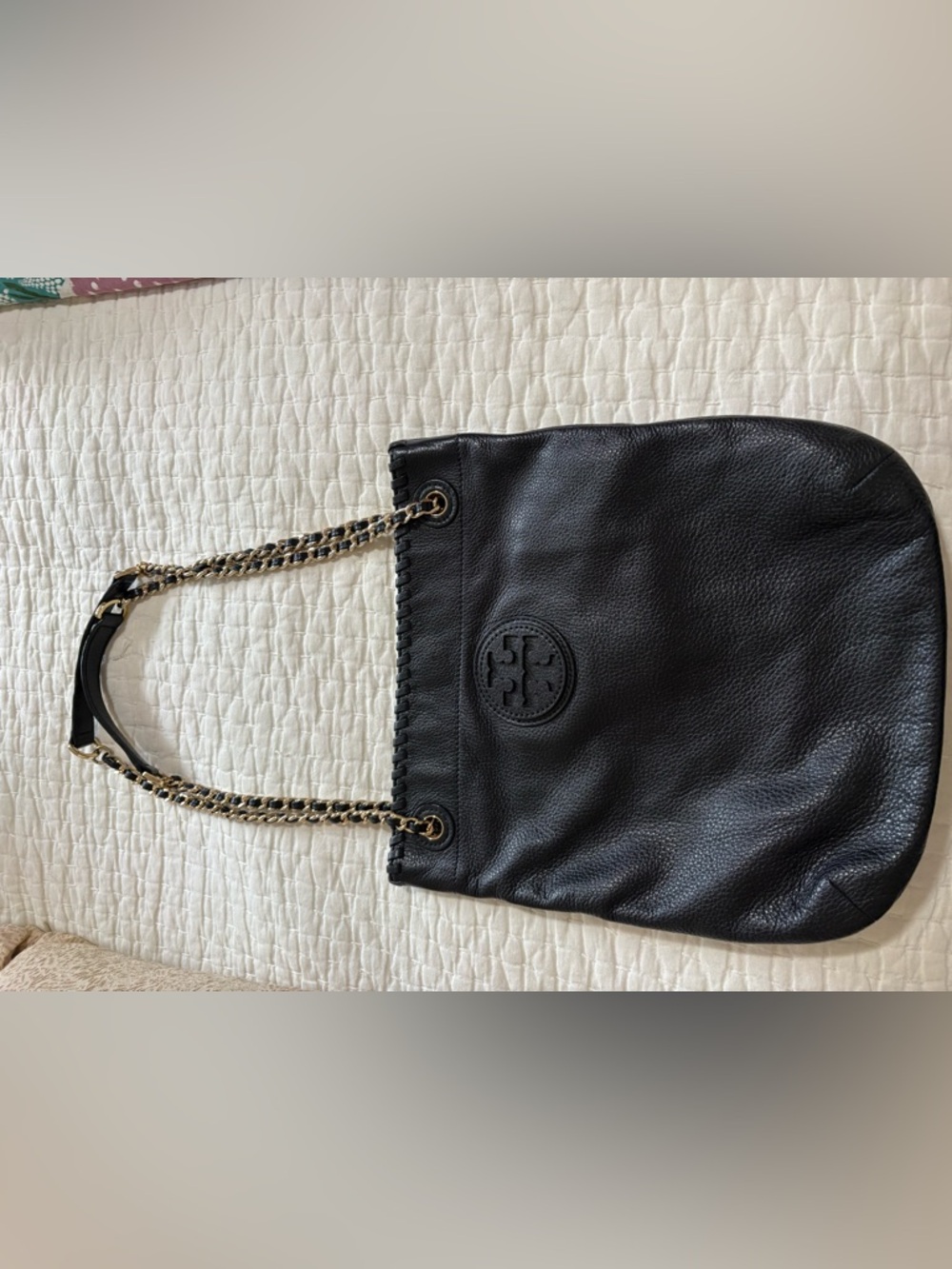 Tory Burch Black Leather Chain-Handle Shoulder/crossbody bag.  Pristine
